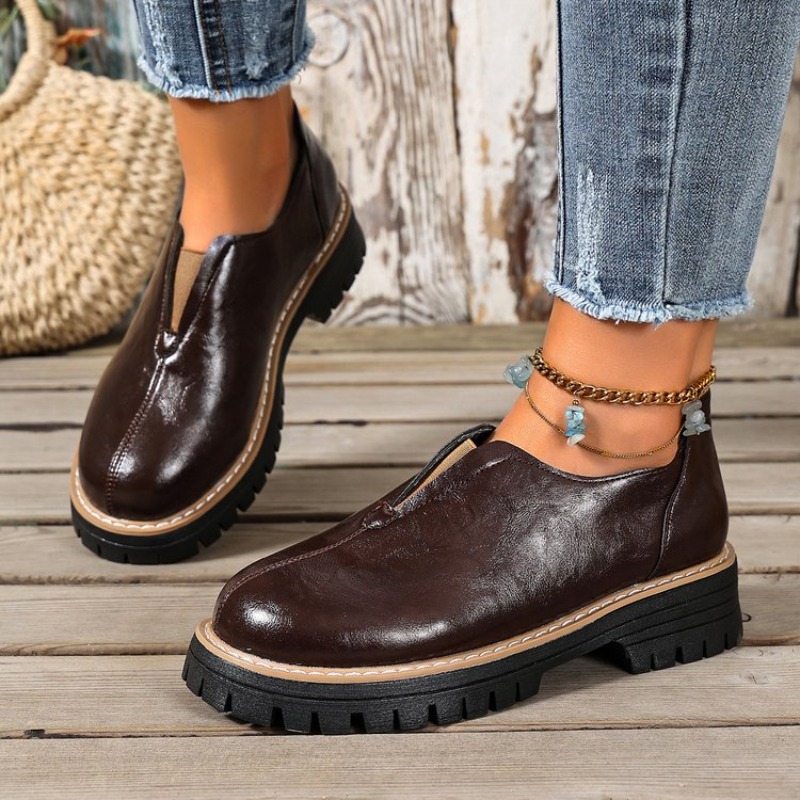 Sepatu Wanita Gaya Retro Inggr - Women'S Fashion Loafers ulasan dan harga