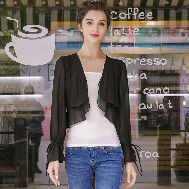 Mantel sifon tipis lengan keru - Kimono Cardigan Women ulasan dan harga