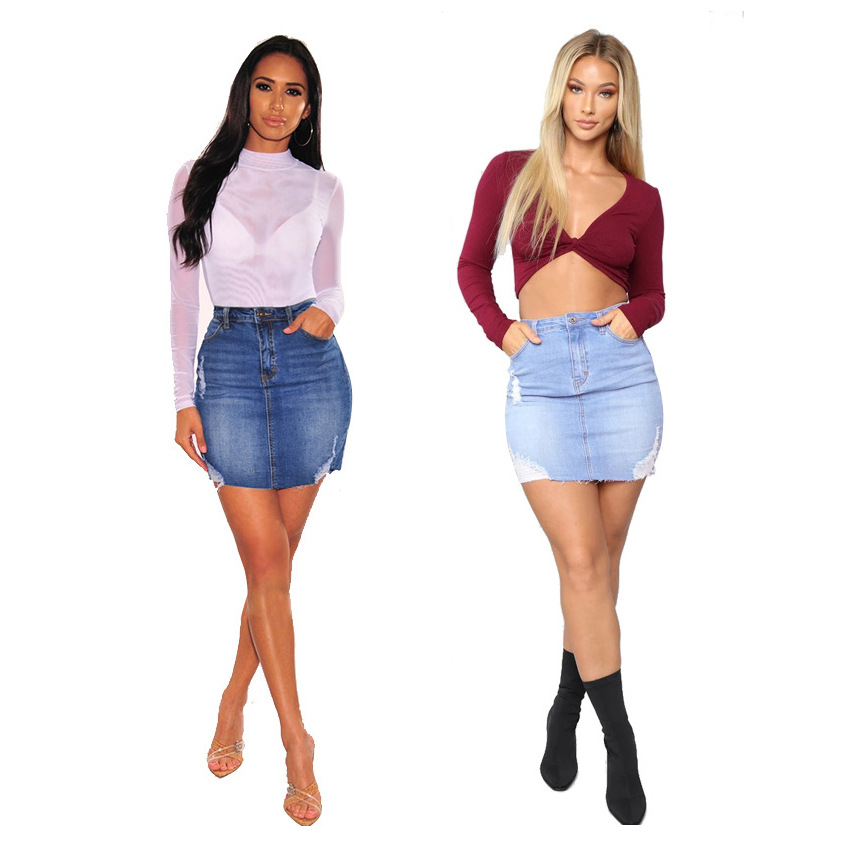 Rok Mini Denim Distressed untu - Women Fashion Jeans ulasan dan harga
