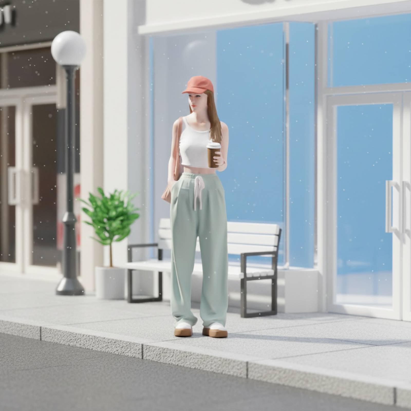 Figur Gadis Memegang Kopi, Min - Women Fashion Pose ulasan dan harga