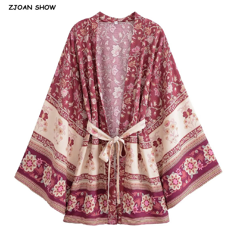 BOHO Kemeja Kimono Gambar Bung - Kimono Cardigan Women ulasan dan harga